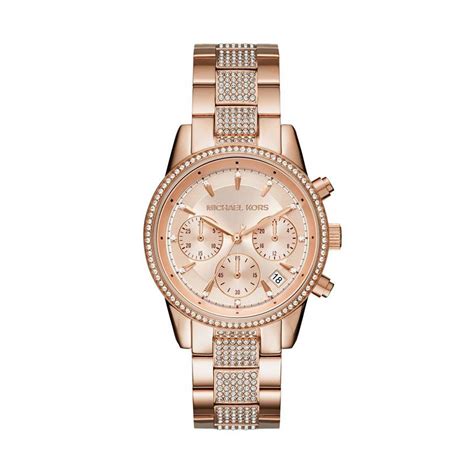 michael kors ritz chronograph gold|mk6485.